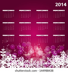 2014 new year calendar vector illustration