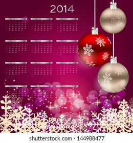 2014 new year calendar vector illustration