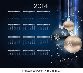 2014 new year calendar vector illustration