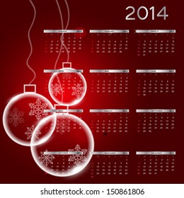2014 new year calendar vector illustration