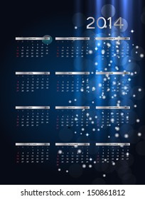 2014 new year calendar vector illustration
