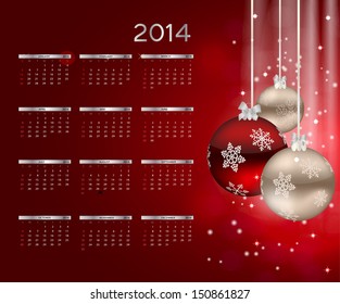 2014 new year calendar vector illustration