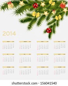 2014 new year calendar vector illustration