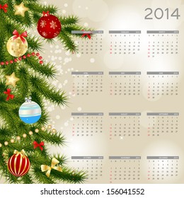 2014 new year calendar vector illustration