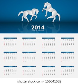 2014 new year calendar vector illustration