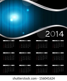 2014 new year calendar vector illustration