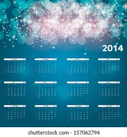 2014 new year calendar vector illustration