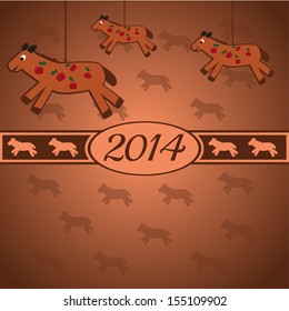 2014 New year card template. Vector eps10