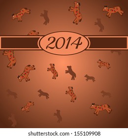 2014 New year card template. Vector