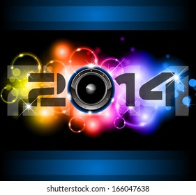 2014 New Year Colorful Background for your  Party invitations.