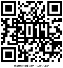 2014 New Year counter, QR code vector.