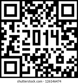 2014 New Year counter, QR code vector.