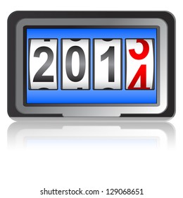 2014 New Year counter, vector.