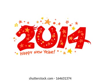 2014 new year design with horse.
