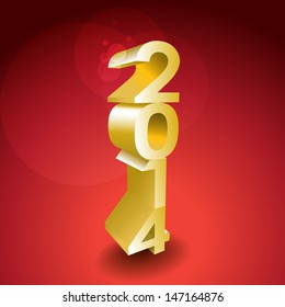 2014 New year golden 3d sign - illustration