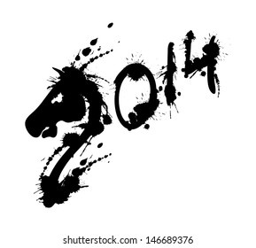 2014 new year grunge horse