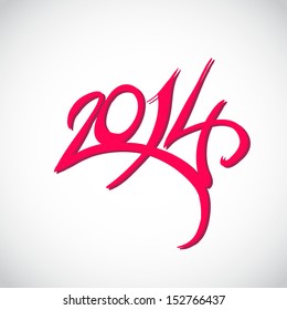 2014 new year - hand written red sign