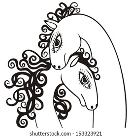 2014 new year horse. Vector element for design. It can be used for decorating of invitations, greeting cards, web page, decoration for bags and clothes. 