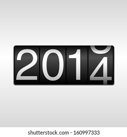 2014 New Year Odometer - New Year 2014 design - odometer style with white background. EPS8 file.