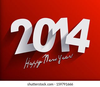 2014 Paper Origami  card or background. Vector illustration.