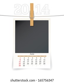 2014 photo frame calendar - vector illustration