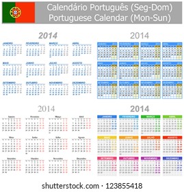 2014 Portuguese Mix Calendar Mon-Sun