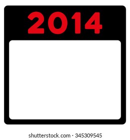 2014 Syllabus vector icon. Style is bicolor flat symbol, intensive red and black colors, rounded angles, white background.