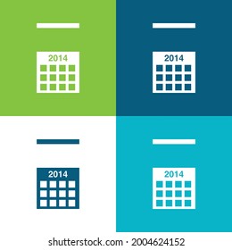 Wall-Kalender 2014 - vier farbige minimale Icon-Set