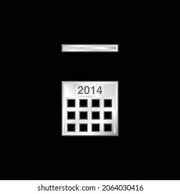 Icono metálico plateado del Calendario de Muros de 2014