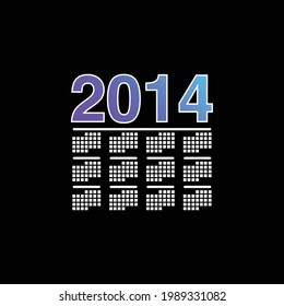 2014 Wall Calendar Variant blue gradient vector icon
