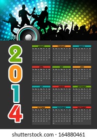 2014 year calendar. 