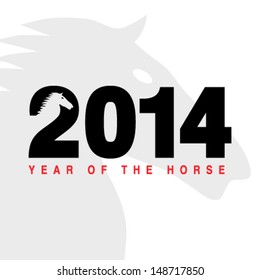 2014 - Year of the Horse, vector illustration