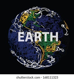 2014 year. new year. earth mess lines colors. vector illustration