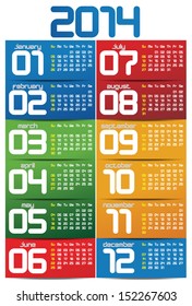 2014 year vector calendar for business wall calendar