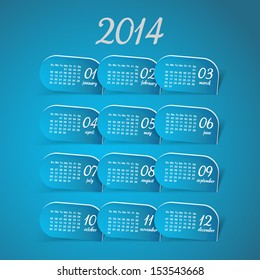 2014 year vector calendar for business wall calendar