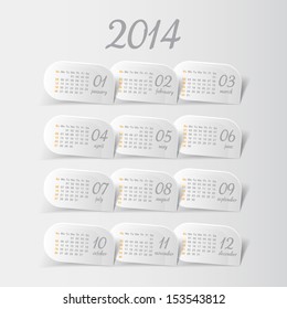 2014 year vector calendar for business wall calendar