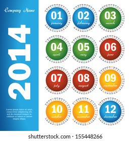 2014 year vector calendar for business wall calendar