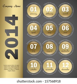 2014 year vector calendar for business wall calendar