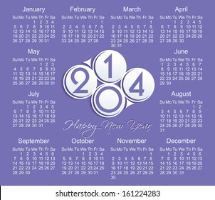   2014 year vector calendar (EPS 10)