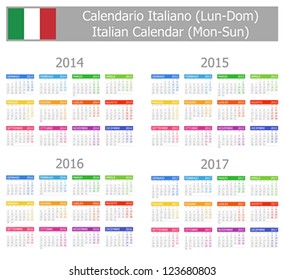 2014-2017 Type-1 Italian Calendar Mon-Sun