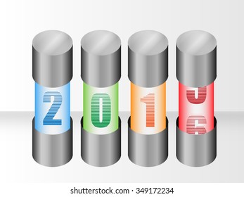 2015 to 2016, light stick, Eps10, vector illustration