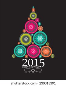 2015 Abstract Beauty Christmas and New Year Background. Vector Illustration