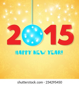 2015. Abstract decoration vintage background Happy New Year with space for your text. Suitable for various designs, invitation, thank you card, save the date cards and scrapbooking. Vector 10 EPS