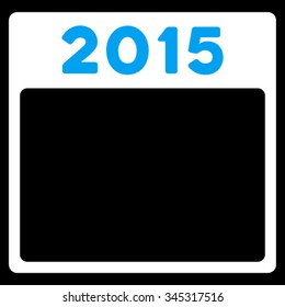2015 Appointment vector icon. Style is bicolor flat symbol, blue and white colors, rounded angles, black background.