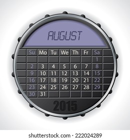 2015 august calendar design with color lcd display