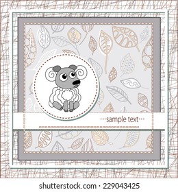 2015. Background with funny lamb. EPS10 vector file organized in layers for easy editing.