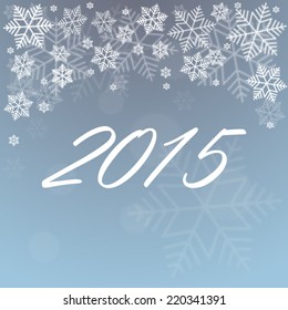 2015 background with snowflakes - vector post card