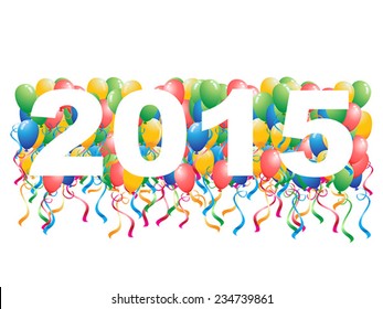 2015 balloons New Year background