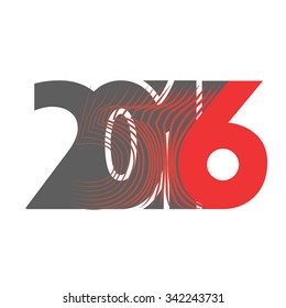 2015 is becoming 2016 in a modern typographical composition