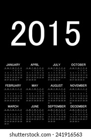 2015 black calendar